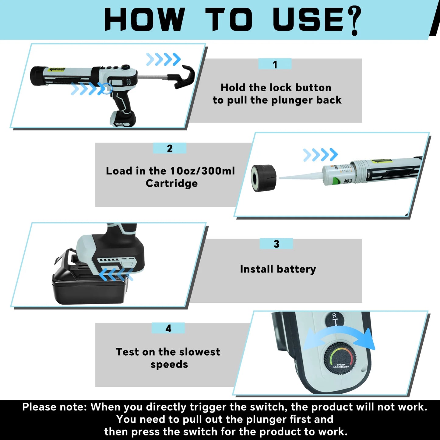 Makita Compatible 18V Brushless Electric Caulking Gun- full casing