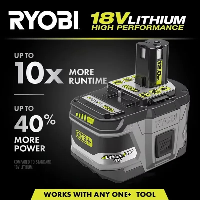 RYOBI 18V ONE+12.0Ah lithium-ion high-performance battery - 1pk or 2pk