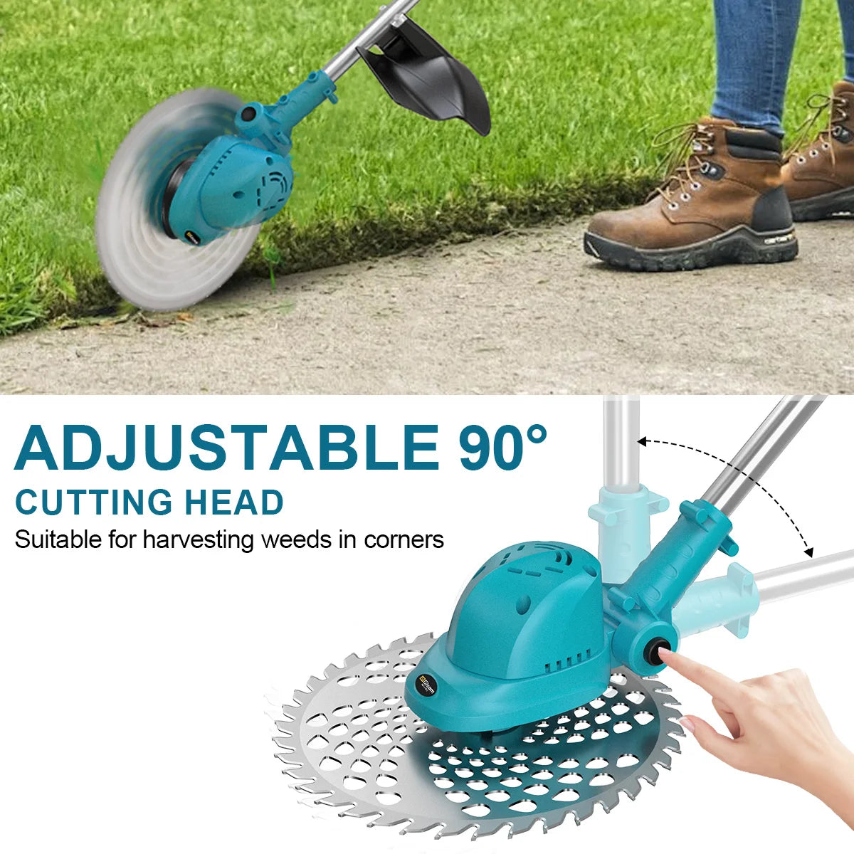 Makita Compatible 18V Gisam 10Inch Brushless Electric Lawn Mower 36000RPM Grass Trimmer Length Adjustable Garden Power Tool For Makita 18V Battery Pin