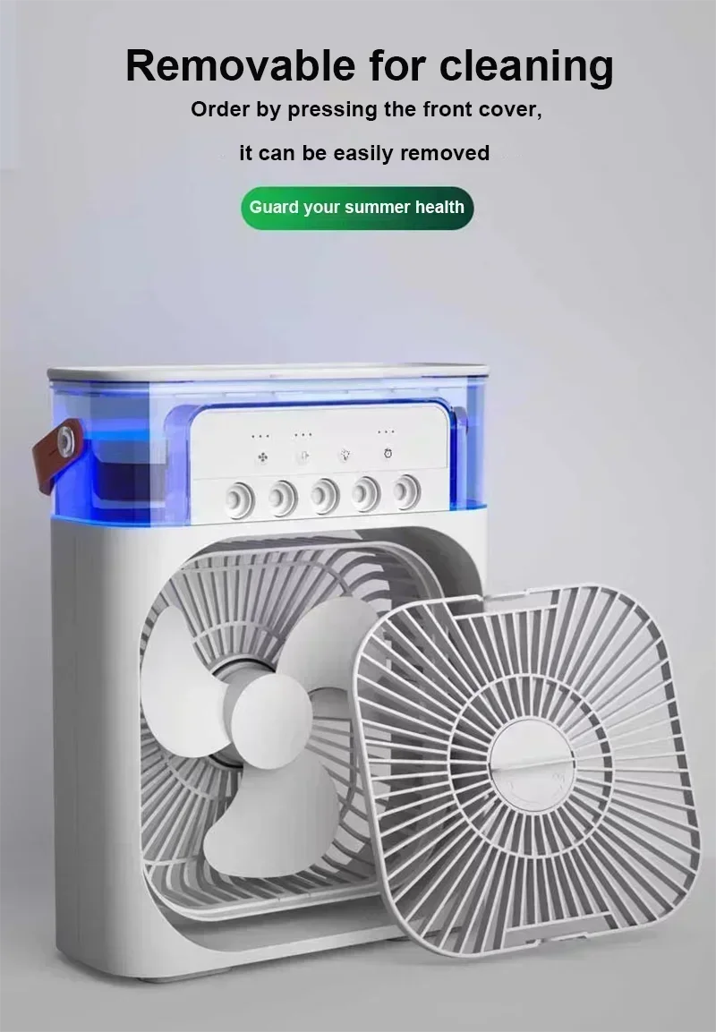 Fan 2025 Portable Humidifier Fan Air Conditioners USB Electric Fan LED Night Light Water Mist Fun 3 In 1 Air Cooler Humidifie For