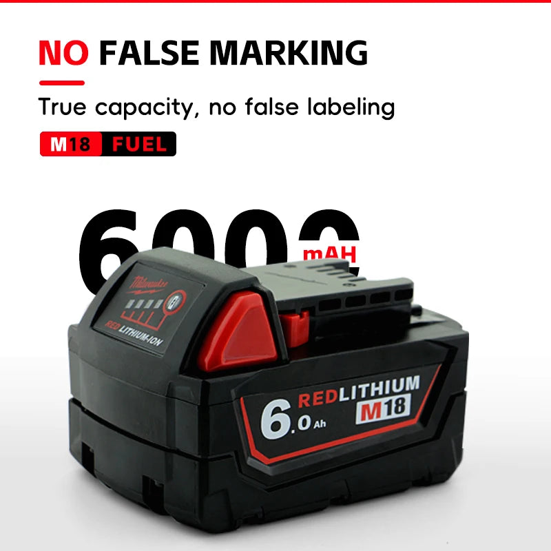 Milwaukee 6.0ah Original M18 B6 18V Li-ion Battery 1pk, 2pk 3pk and charger options