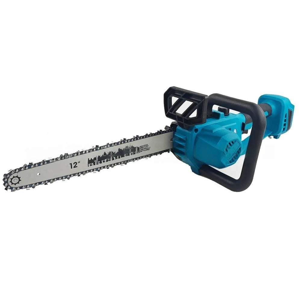 Makita Dewalt Milwaukee Compatible 18V battery 12-Inch Brushless Chainsaw Cordless Electric Chain Saw for Tree Trimming (No battery)