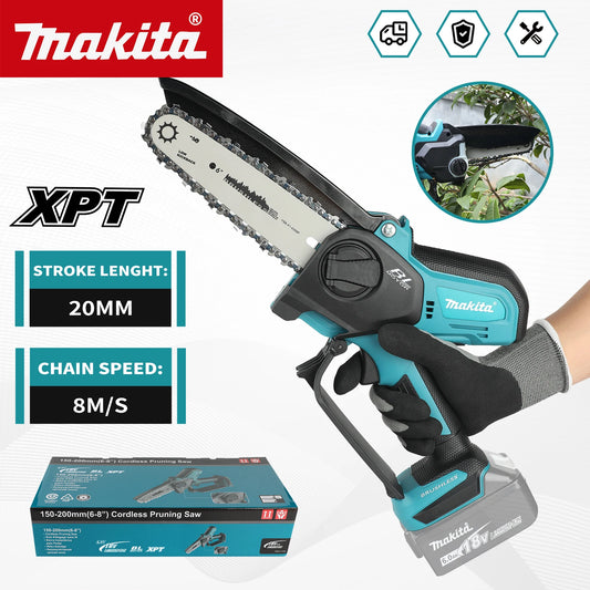 Makita 18V 8" Mini Chainsaw Makita 18V 8 Inch Chain Saw Electric Saw Handheld Portable Wood Logging Chainsaw Garden Pruning Wood Power Tool for 18V Battery