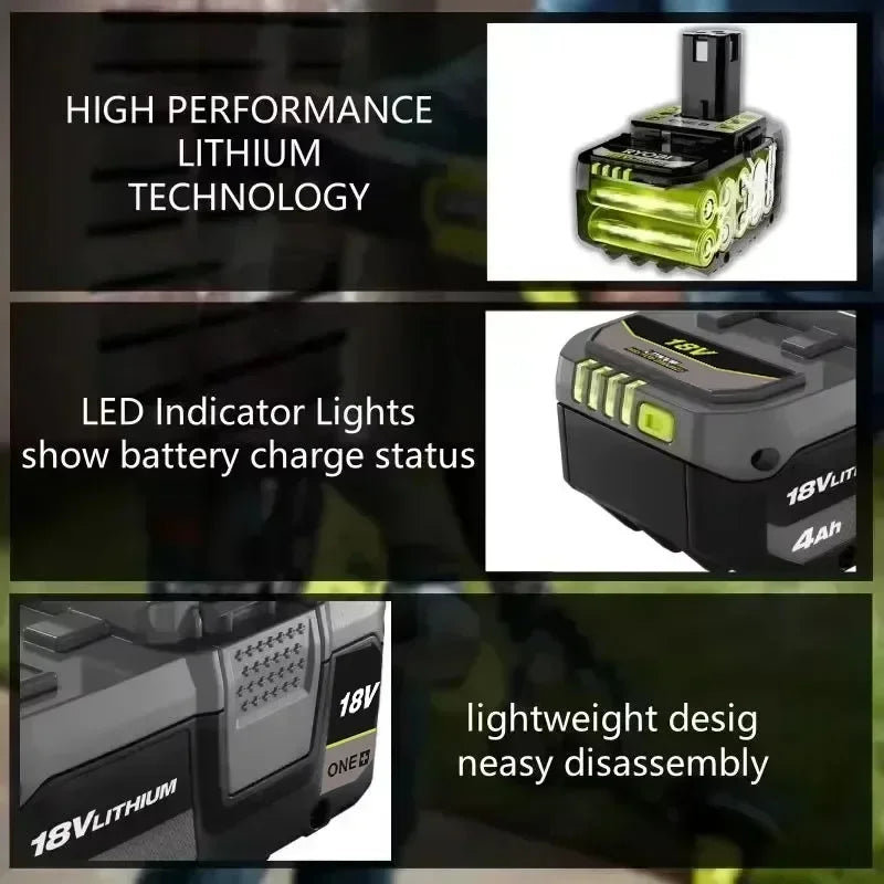 RYOBI ONE+18V 8.0Ah 6.0Ah and 4.0Ah high-performance lithium battery
