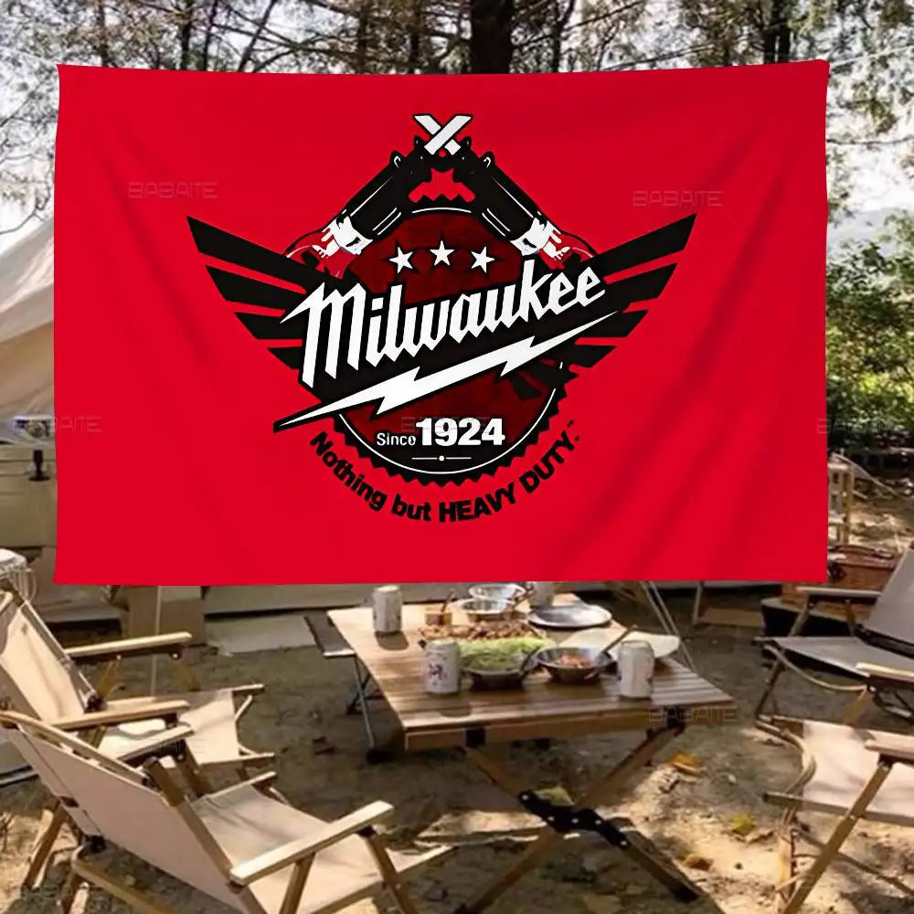 Milwaukee LOGO Anime Chart Flag For Living Room Home Dorm Decor Art Home Decor Banner