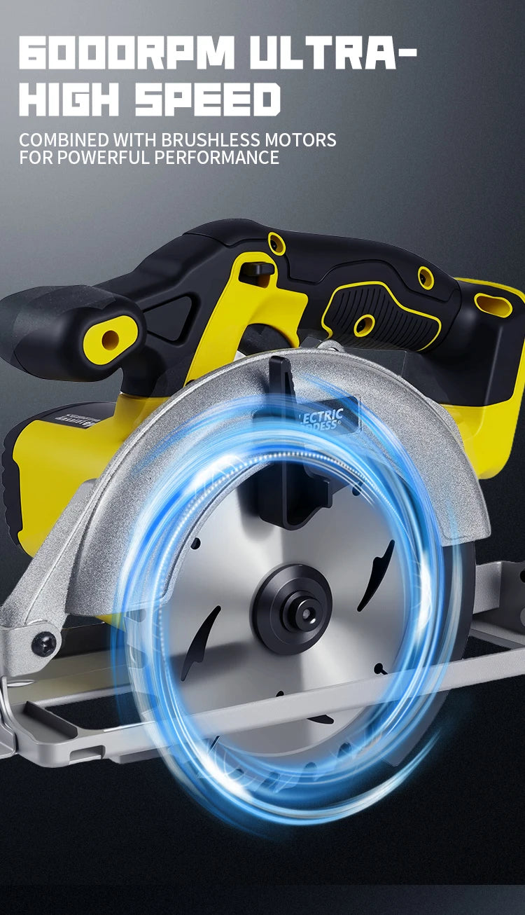 DeWalt compatible 6.5 Inch Mini Electric Circular Saw Right-Hand Saw Wood Cutter Portable Woodworking Chainsaw for Dewalt 20v Battery Pin