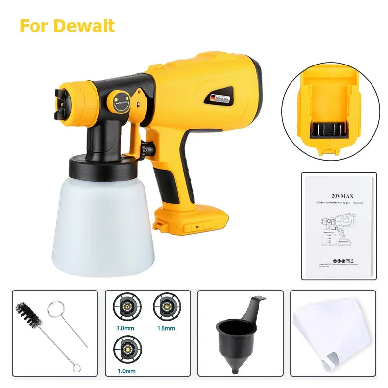Paint/Water Spray Gun 18v tool only compatable with Makita/Bosch/Dewalt/Milwaukee/Ryobi 18V 20V Lithium Batteries