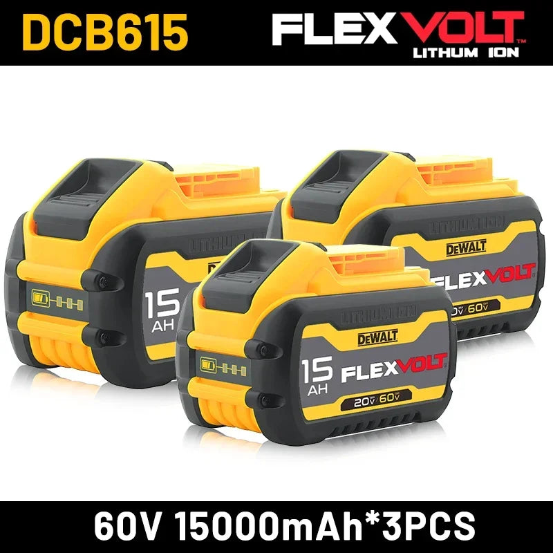 DeWalt original 15Ah 18V/20V- 60V battery- 1Pk, 2Pk, 3Pk and Charger options