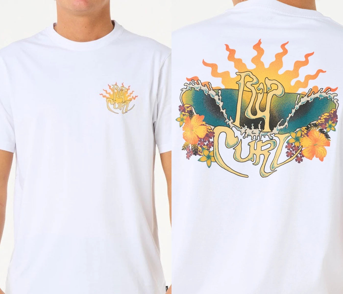 Rip Curl JV Summer Artist of The Search Cody Welsh Tee Rip Curl Men T-shirts Y2k Short Sleeve Street Hip Hop High Quality Male Clothes