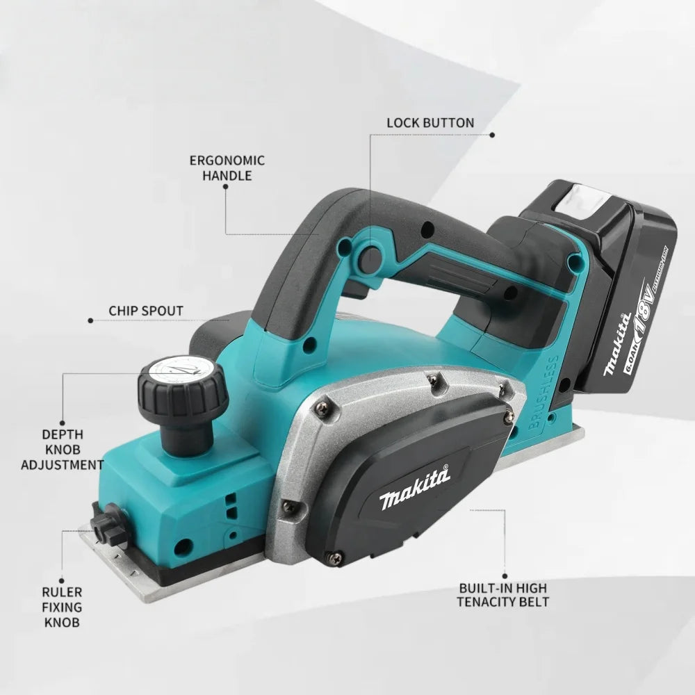 Makita 82mm 18V Handheld Electric Planer 15000RPM