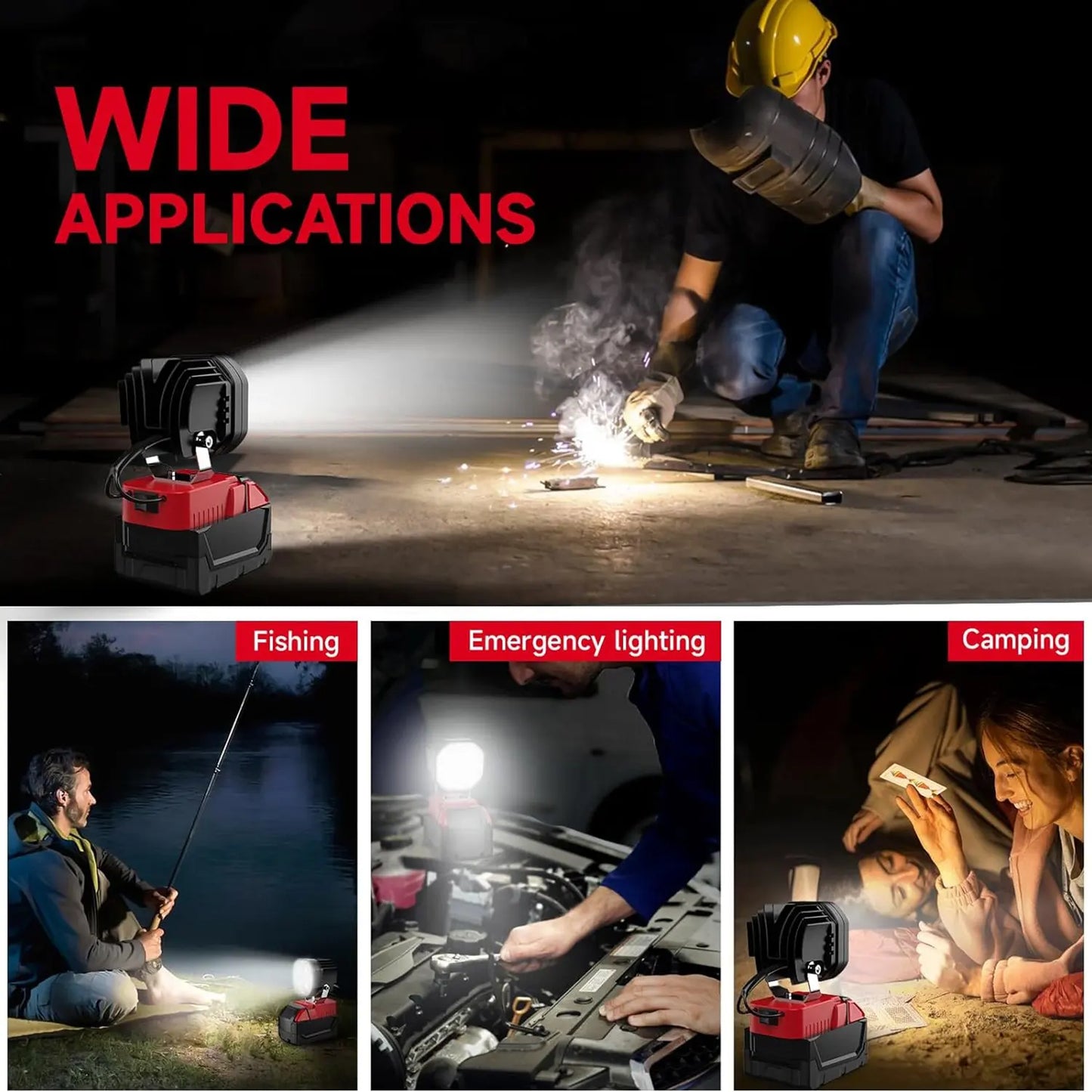 LED Work Light for Milwaukee M18 18V Battery- 40W 6000LM.
