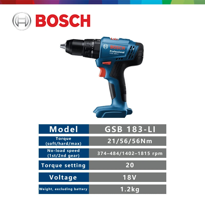 BOSCH GSB 18V-183 Li Professional Cordless Drill- Tool only