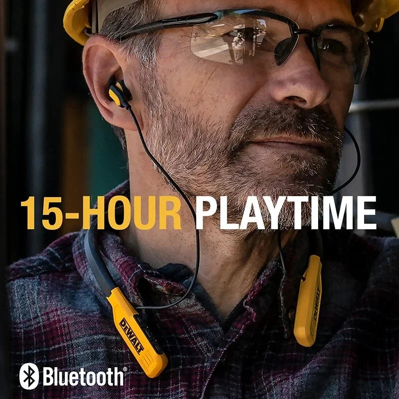 DEWALT Wireless Bluetooth Headphones Neckband Earphones with 15H Playtime