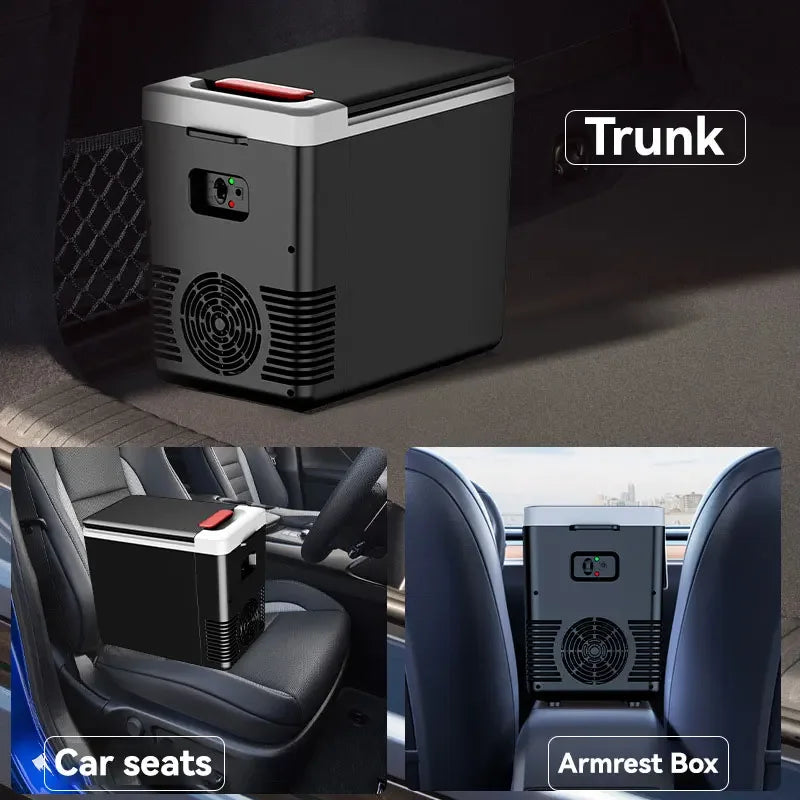 Mini Refrigerator 12V 220V 10L Car Home Dual-use Refrigerator Freezer Outdoor Cooler & Warmer Electric Fridge Portable Icebox