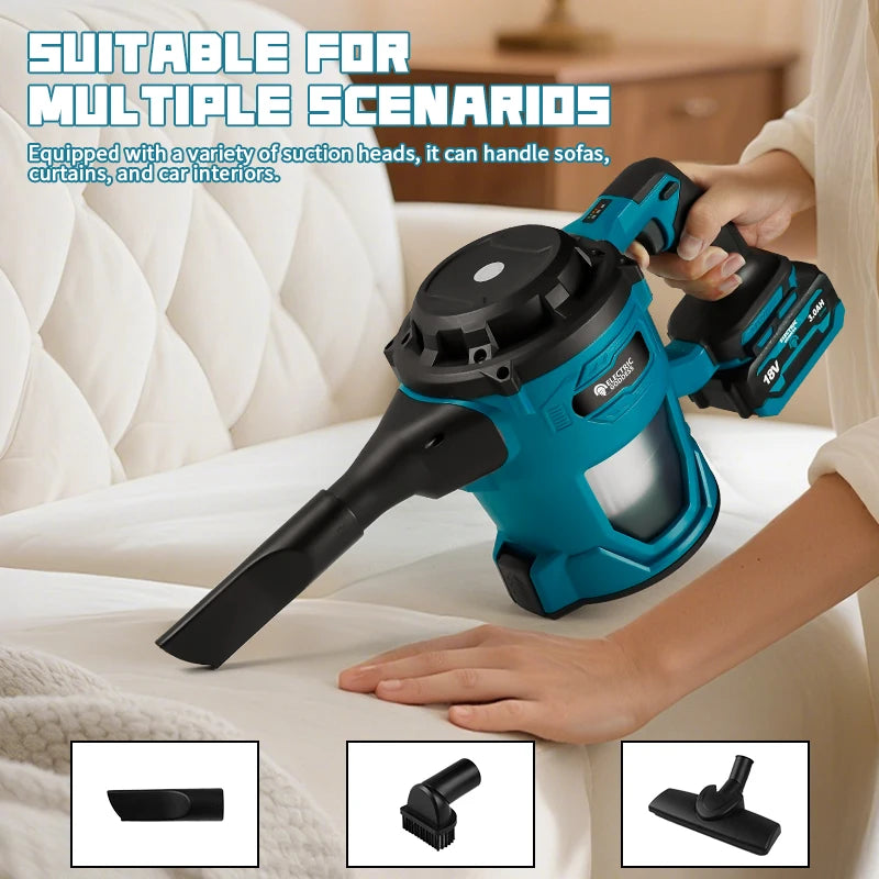 Makita Compatible 16000pa Cordless Electric Vacuum Cleaner Handheld Rechargeable Dry/Wet Dust Carpet Collector Machine for Makita 18v Battery Pin