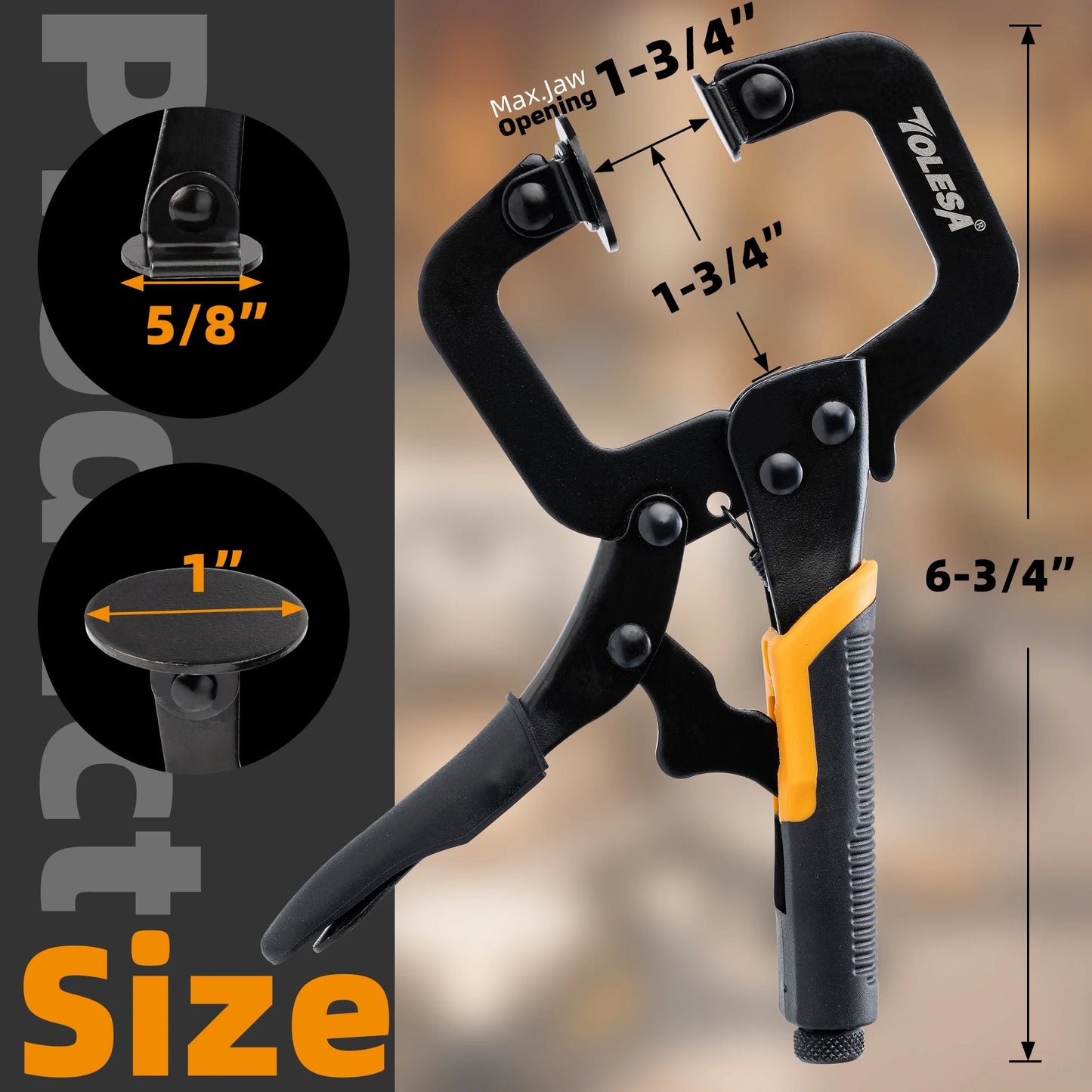 Tolesa AET1FC0601 Jig Face Clamp 3PK ā Flush Holding, Firm Grip