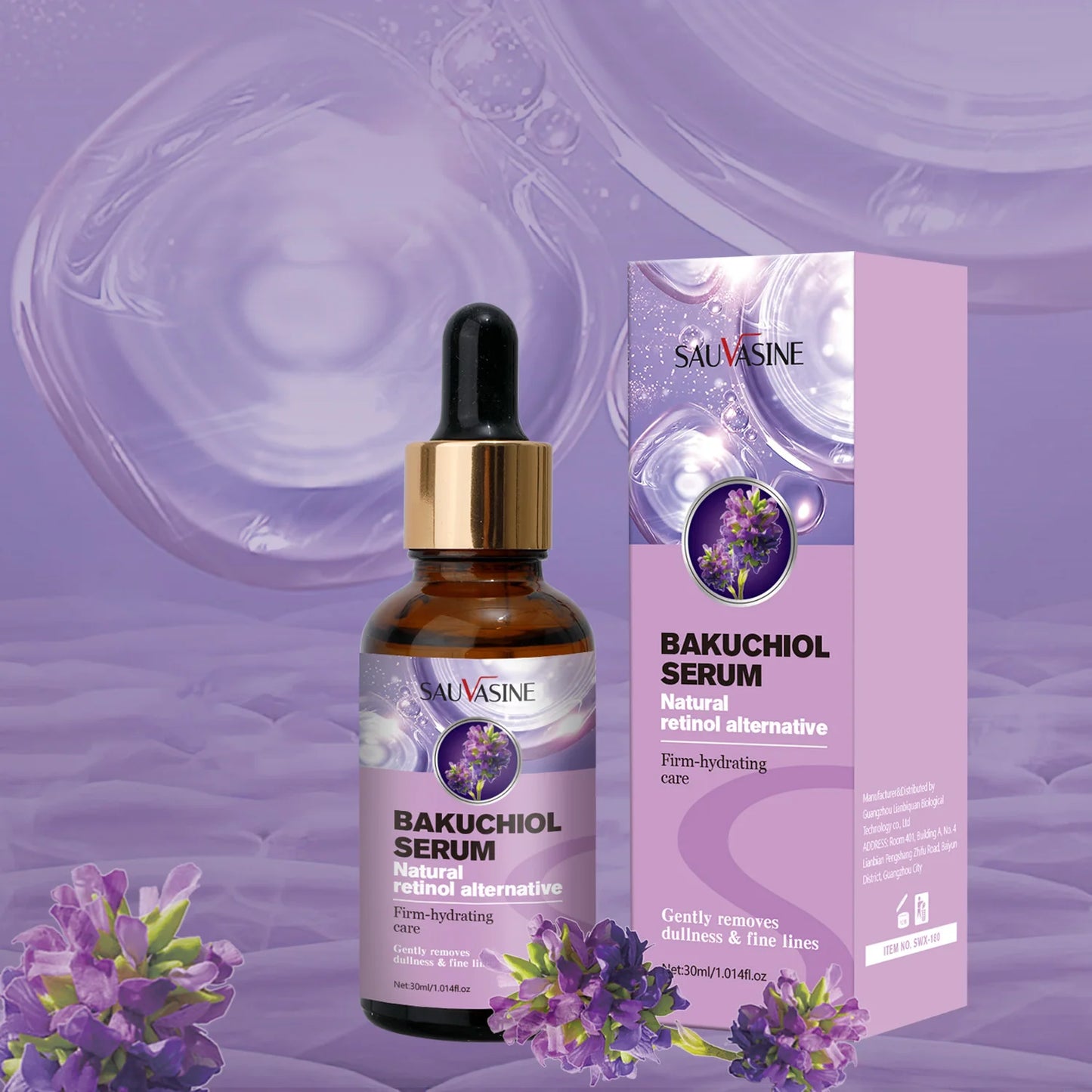 Bakuchiol Face Serum Turmeric oil Anti Aging Anti Wrinkle Firm-hydrating Brightening Facial Essence Moisturizing Fade Fine Lines Skin Care