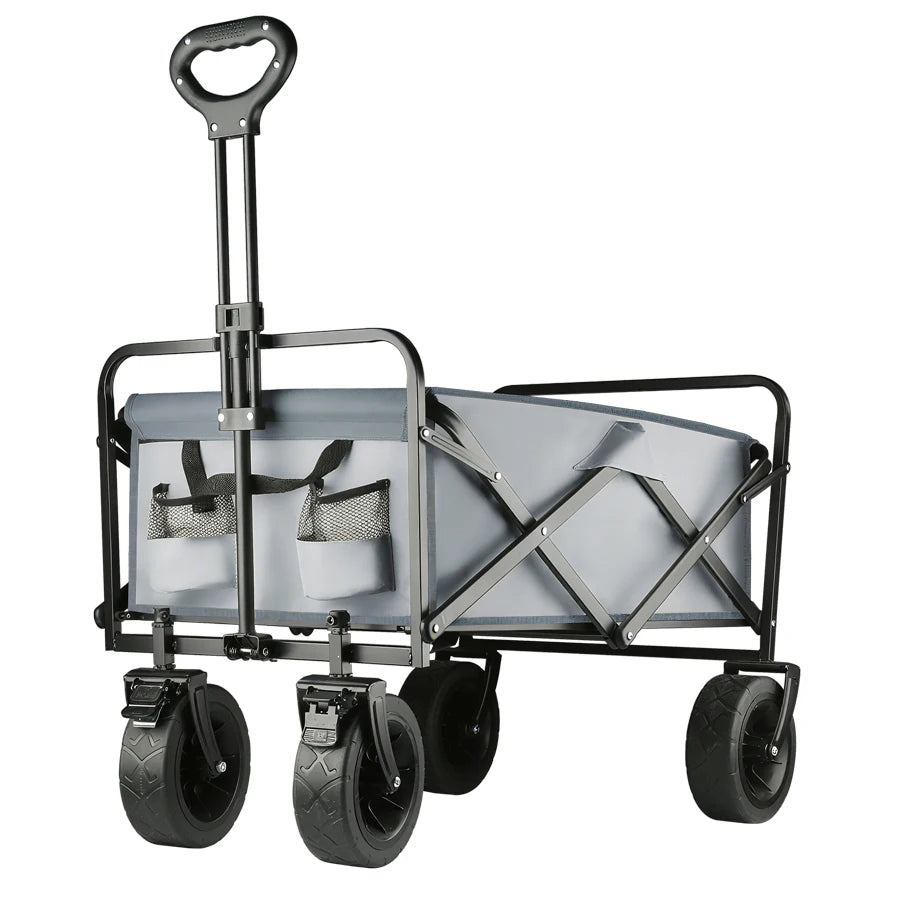 Trolley wagon JV Large Weight Capacity Heavy Duty Cart Collapsible Folding Beach Wagon with Big All-Terrain Wheels Outdoor Camping Equipment