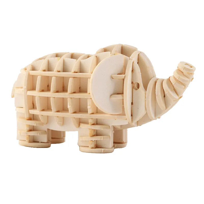 Model JV DIY 3D Wooden Puzzle Model Animal Montessori Toys for Children Crafts Dachshund Skeleton Assembly Gift Set for Kids Adults Teens