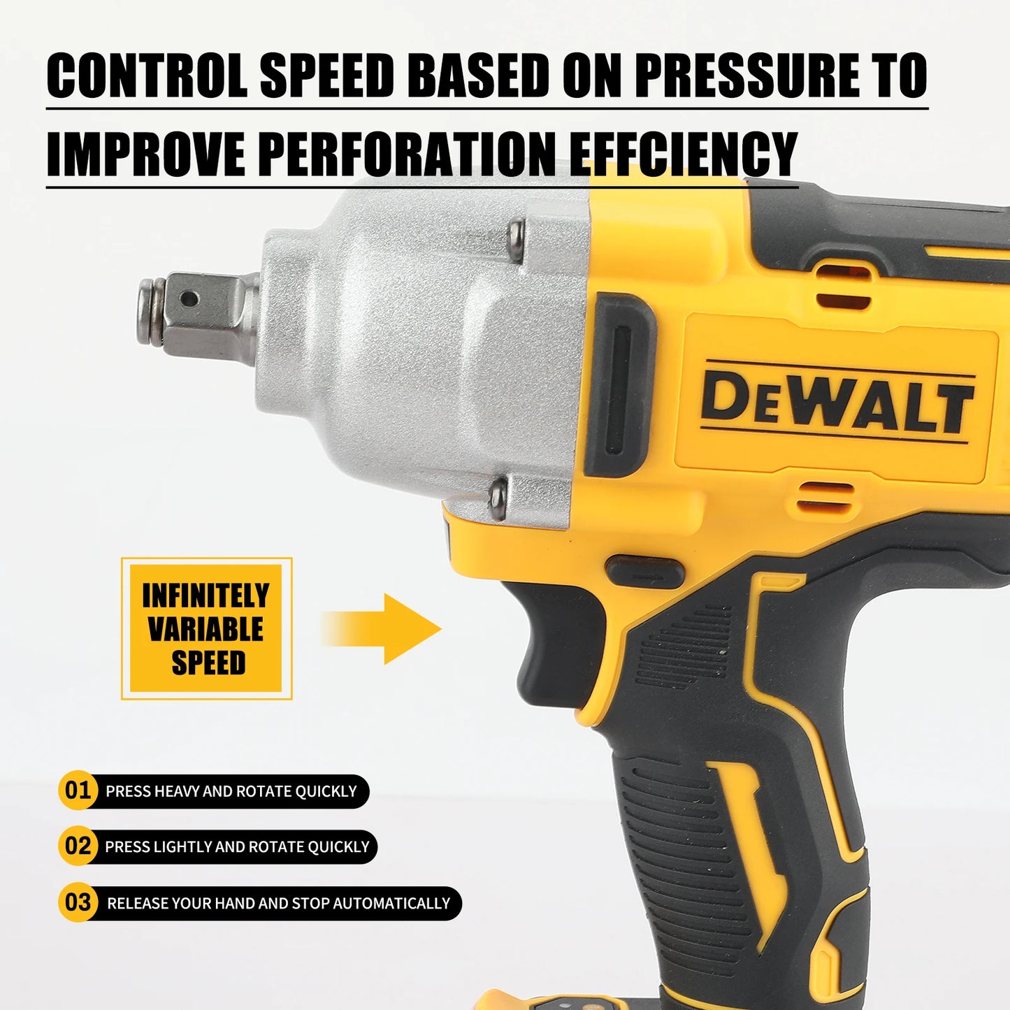 DEWALT DCF900 Impact Wrench 1/2" Inch High Torque With Hog Ring Anvil