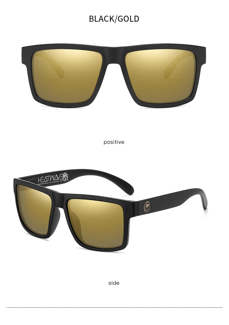 Heat Wave JV NEW High quality luxury Heat Wave brand Polarized sunglasses square Conjoined lens Women men sun glasses UV400