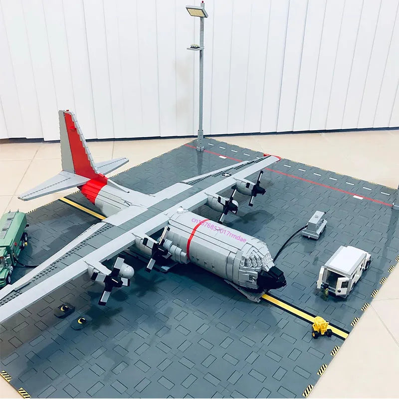 C130 Hercules JV 5257PCS WW2 Military MOC 1:38 scale C-130H Hercules transport plane Model creative ideas Child Toy Assembly Puzzle Birthday Gift