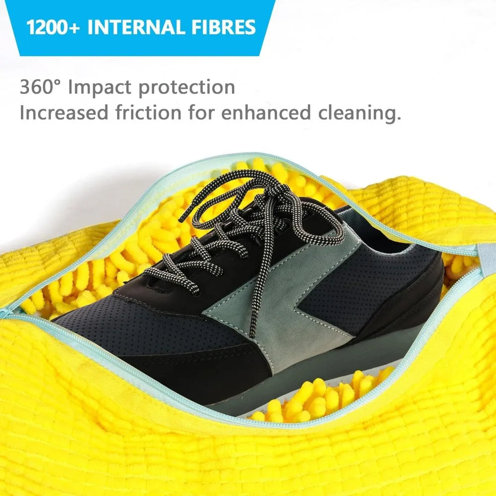Washing Machine Bag for All Shoe Types-Yellow with Blue Zipper, Ideal for Sneakers and Casual Shoes,Laundry Wash Bag
