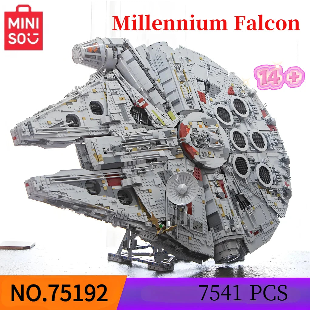 Millennium Falcon JV 7541pcs UCS Space War Plan Luxury Millennium Big Falcon Space Ship 75192 Spacecraft Building Blocks Toy Birthday Christmas Gifts