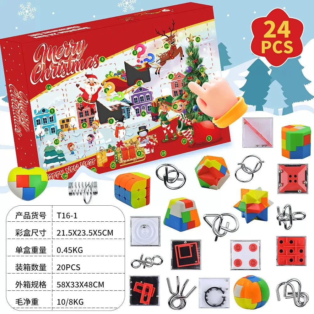 Christmas Advent Calendar JV Box DIY Christmas Tree Train Jesus set Kids 24Days Countdown Calendar New Year Party Christmas Gifts