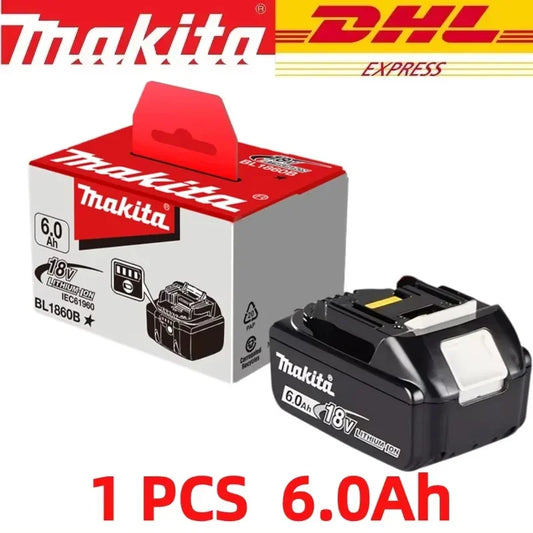 Makita Genuine 18V 6Ah BL1860 battery with original packaging