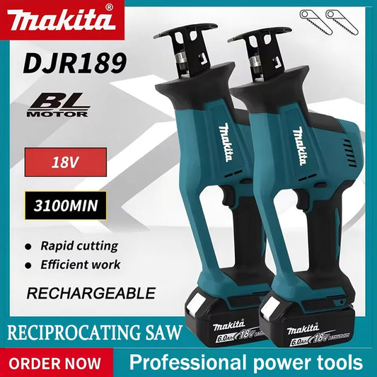 Makita 18V DJR189 Cordless Electric Reciprocating Saw Brushless Rechargeable Wood Metal Cutting Saw Portable Saw Power Tool 18V