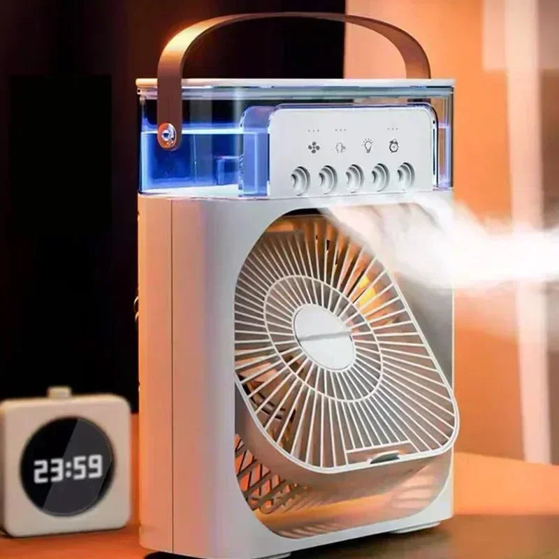 Fan 2025 Portable Humidifier Fan Air Conditioners USB Electric Fan LED Night Light Water Mist Fun 3 In 1 Air Cooler Humidifie For