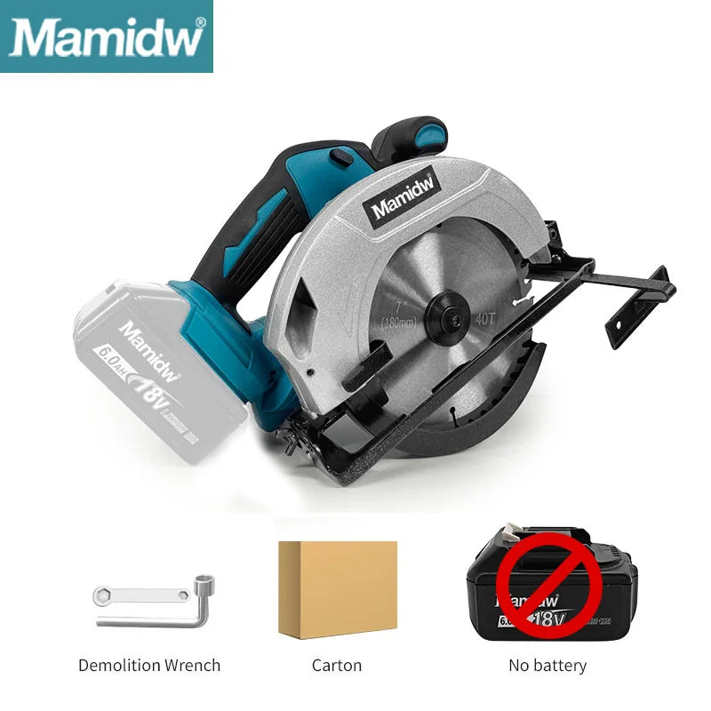 Makita Compatible 18V 7 Inch Brushless Circular Saw 5000RPM Cordless Handheld Adjustable Cutting Depth Woodwork Saw For Makita 18V Battery Pin