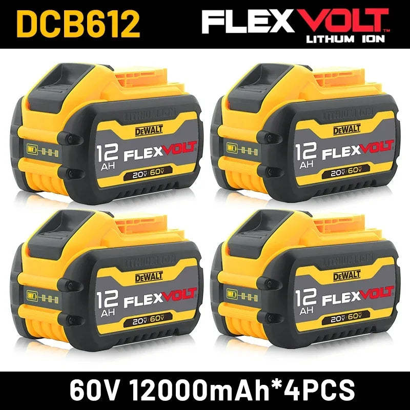 DeWalt original 12Ah 18V/20V-60V Flex Volt battery - 1Pk, 2Pk, 3Pk, 4Pk and Charger options