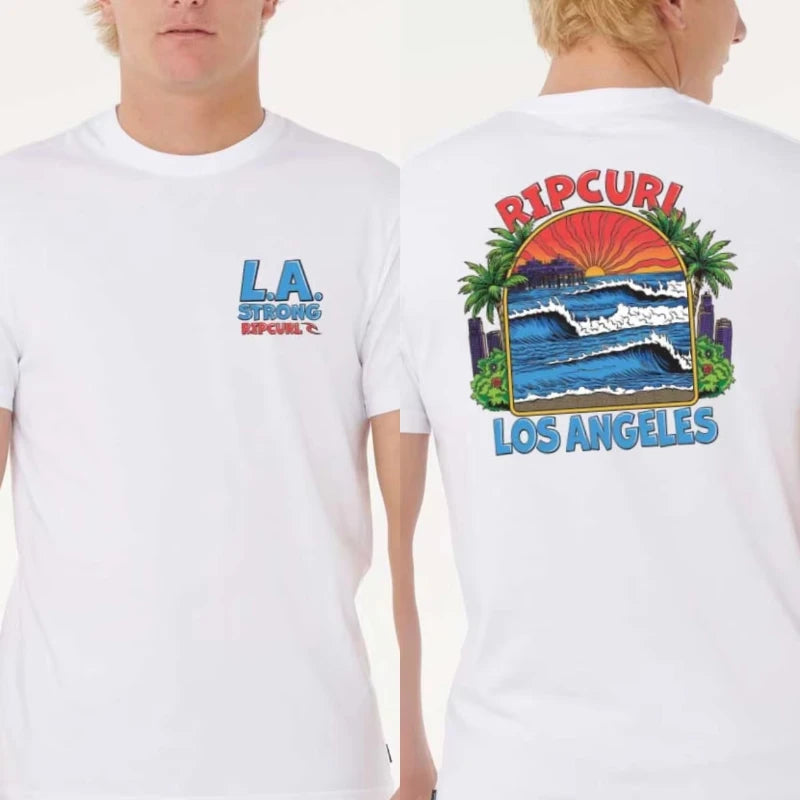 Rip Curl JV 25 Summer New Surf Sunset T Rip Curl Men's Oversized Y2k Cotton Breathable High Quality Men's Top T-shirts Graphic T Shirts