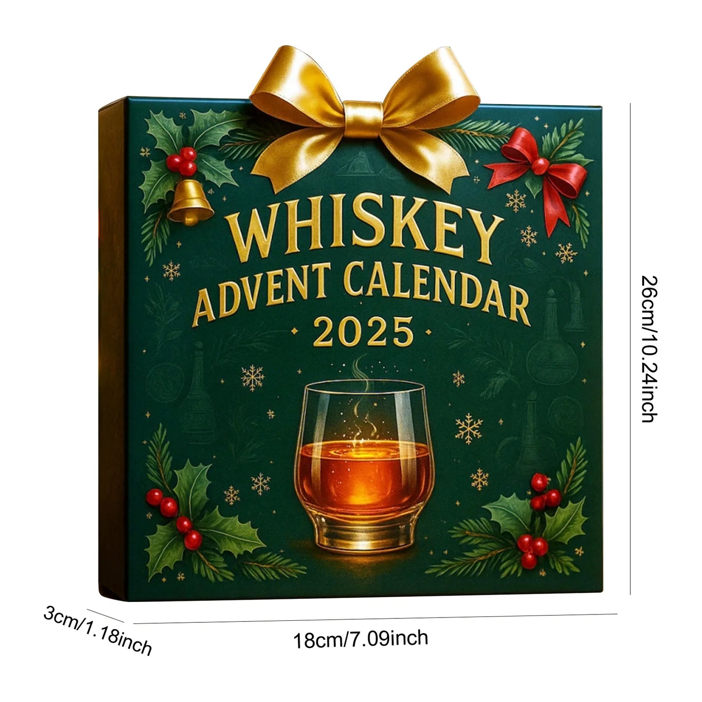 Advent Calendar JV with 24 Whiskey Ornament Christmas Calendars Christmas Countdown Calendar for Home/Office/Tree Xmas Decor