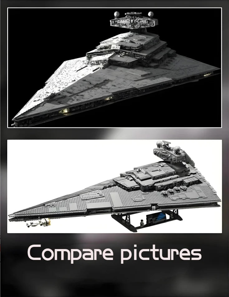 Imperial JV Navy Stormtrooper Star Destroyer Star Cruiser Galactic Empire Starfighter Dark Fleetship Spacecraft 75252 Brick ToyGift