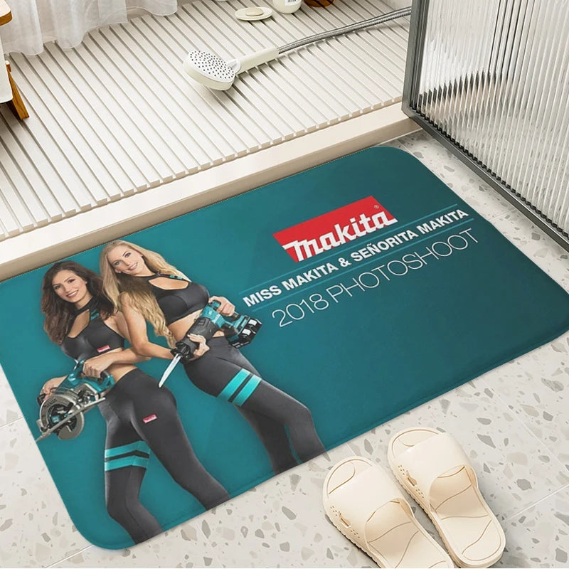 Makita JV Bathroom Foot Mat Non-slip T-Makitas Entrance Door Doormat Slip-resistant Balcony Bedroom Rug Kitchen Hallway Corridor Carpet