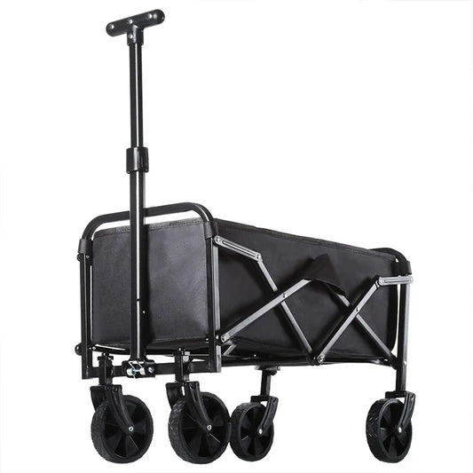 Trolley beach wagon JV Heavy Duty Large Capacity Folding Wagon Outdoor Portable Utility Cart Collapsible Pull Trolley for Shopping Beach Garden