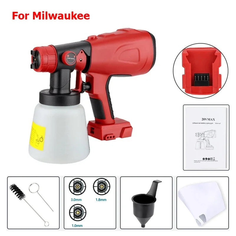Paint/Water Spray Gun 18v tool only compatable with Makita/Bosch/Dewalt/Milwaukee/Ryobi 18V 20V Lithium Batteries