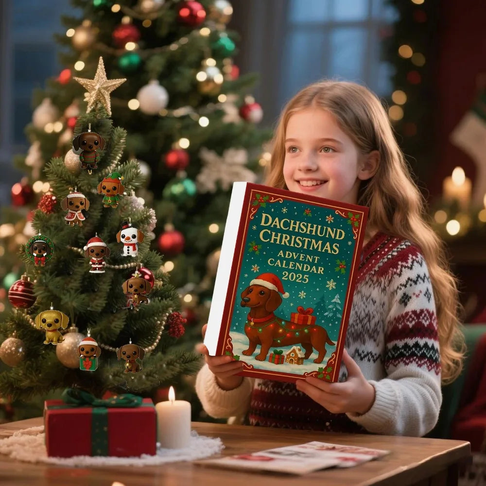 Sausage Dog JV Christmas Arrival Festival Blind Box Countdown Set 2025 Countdown Advent Calendar 24 Days Hanging Decorations