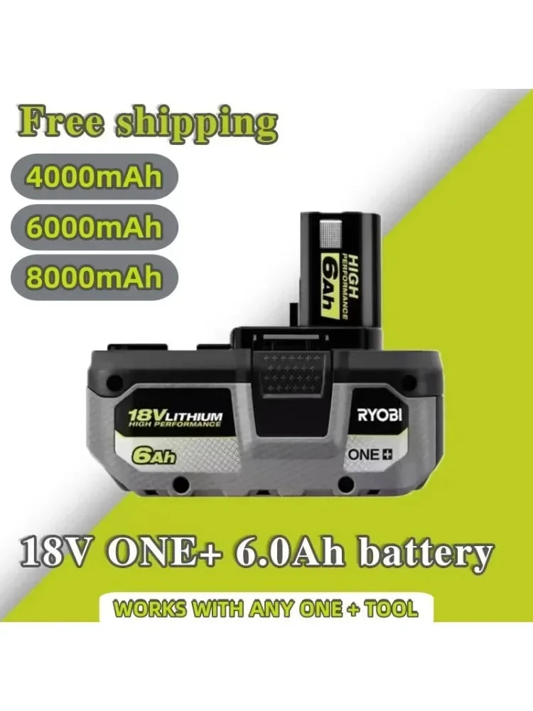 RYOBI ONE+18V 8.0Ah 6.0Ah and 4.0Ah high-performance lithium battery