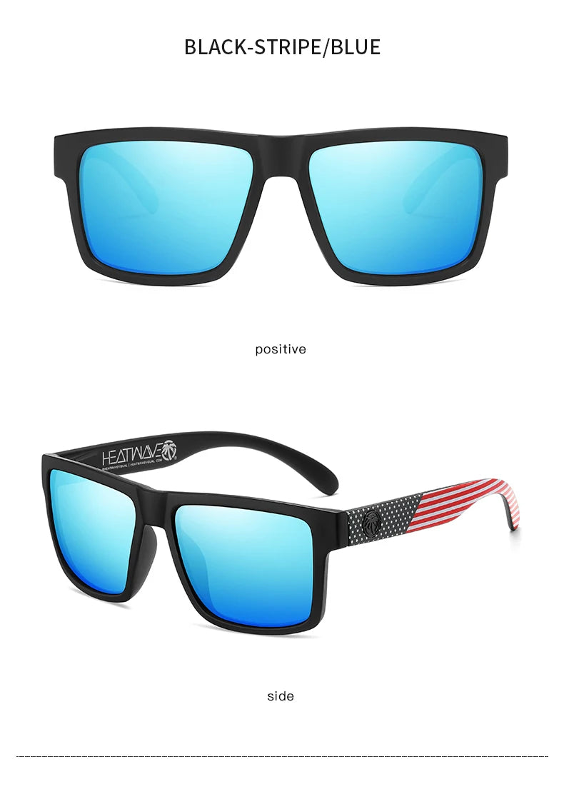 Heat Wave JV NEW High quality luxury Heat Wave brand Polarized sunglasses square Conjoined lens Women men sun glasses UV400