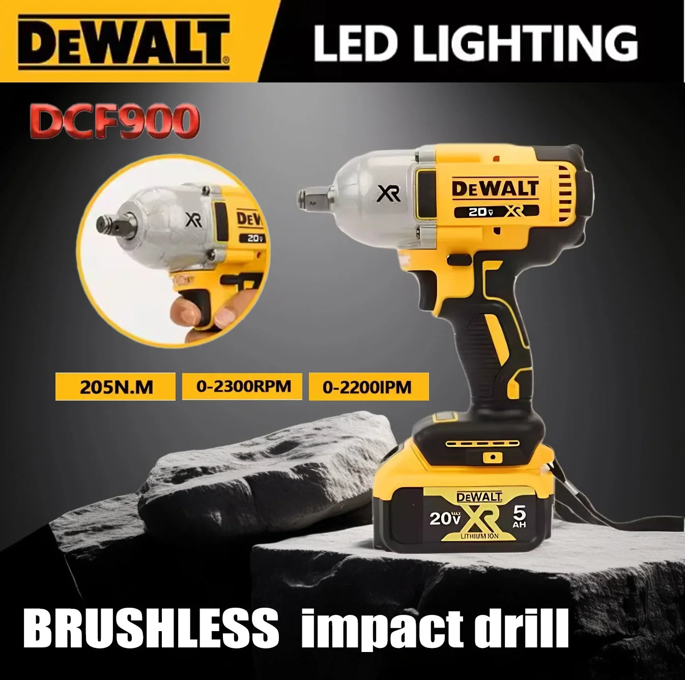 DEWALT 18V 20V Max DCF900 1/2-inch High Torque lmpact Wrench