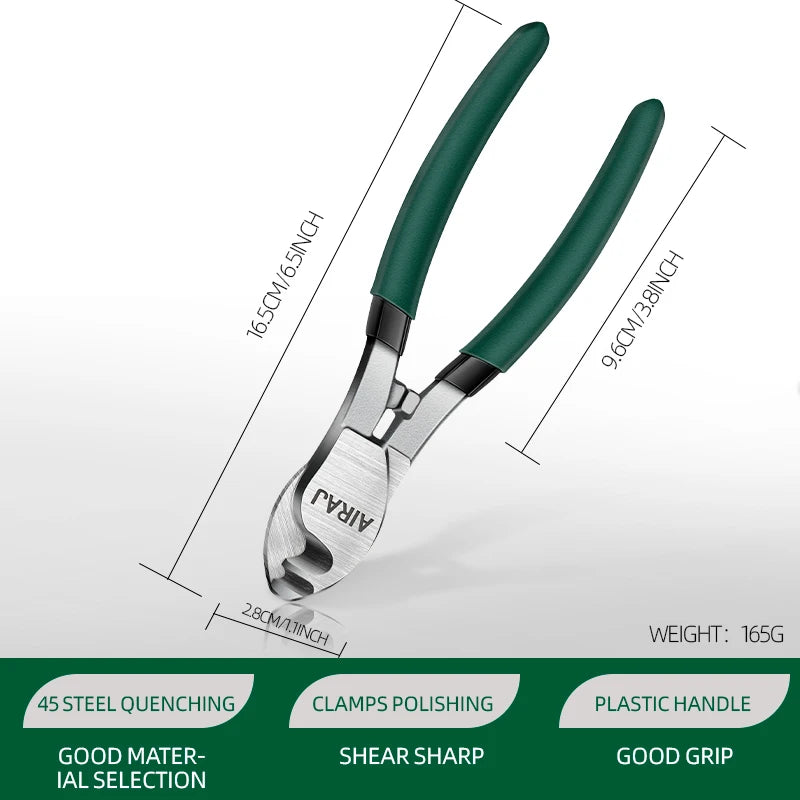 AIRAJ 165mm Cable Cutters – Compact Power for Clean Precision