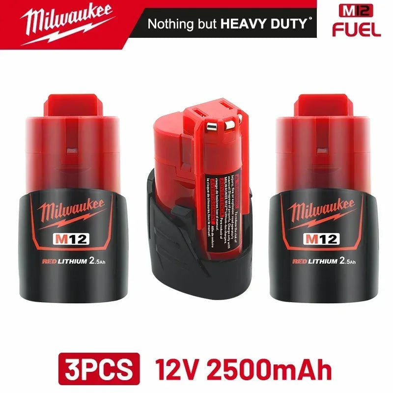 MILWAUKEE Original 12V 2.5AH rechargeable battery, M12 XC- 1pk, 2pk and 3pk