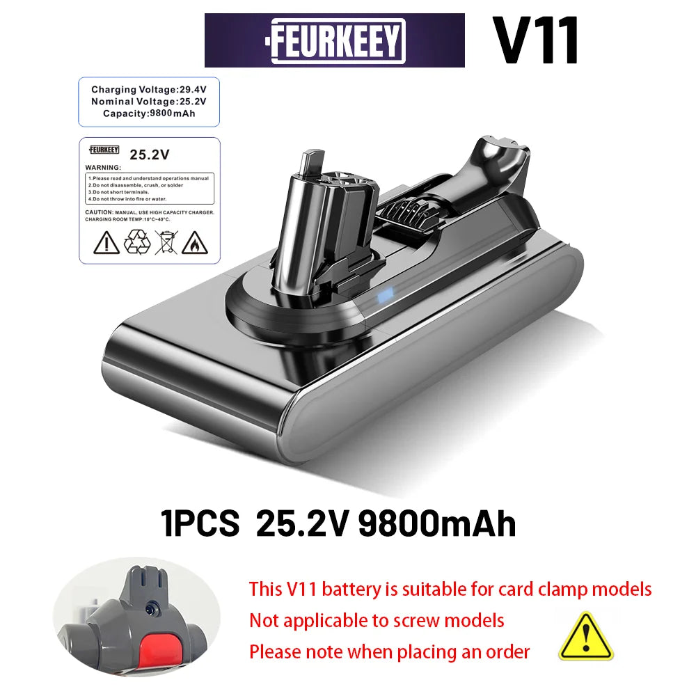 Dyson V11 Battery New 9800-12800mAh for Dyson Battery Replacement Original Seamless Compatible, V6 V7 V8 V10 V11 Vacuum Cleaner Battery