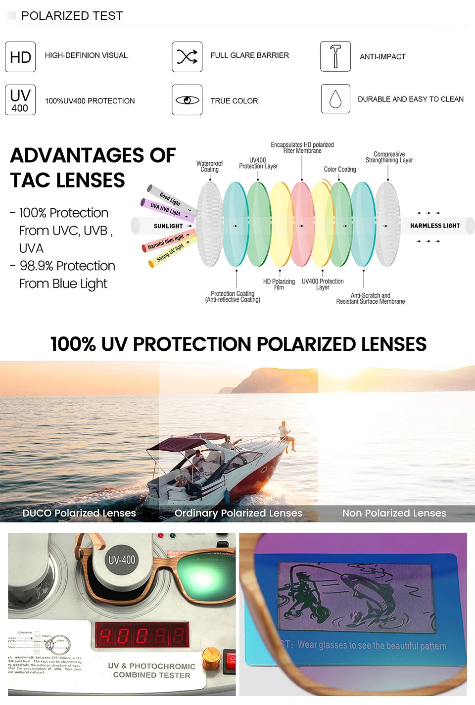 Oi Wood JV Brand Natural Wooden Sunglasses Men Polarized Fashion Sun Glasses Original Wood Oculos De Sol Masculino New TR90 Frames