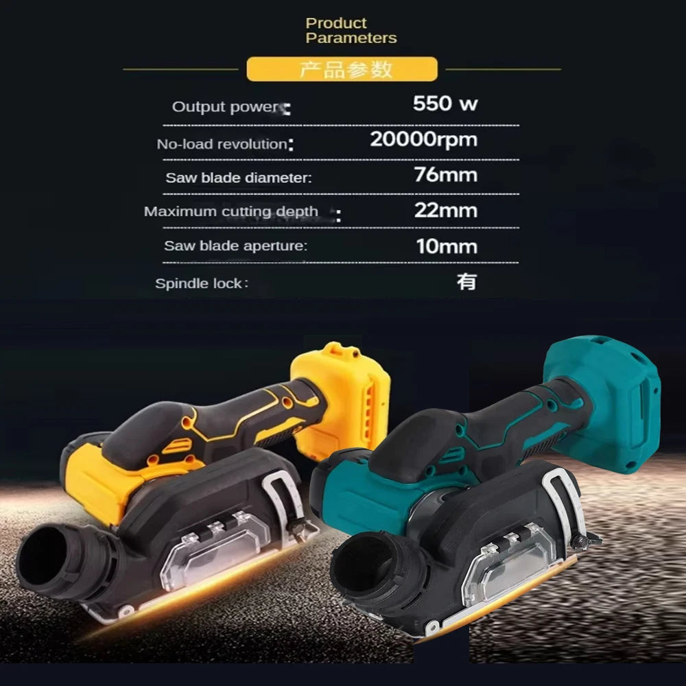 Makita Dewalt 18V 20V compatible 3 Inch Mini Angle Grinder CUT OFF Circular Saw