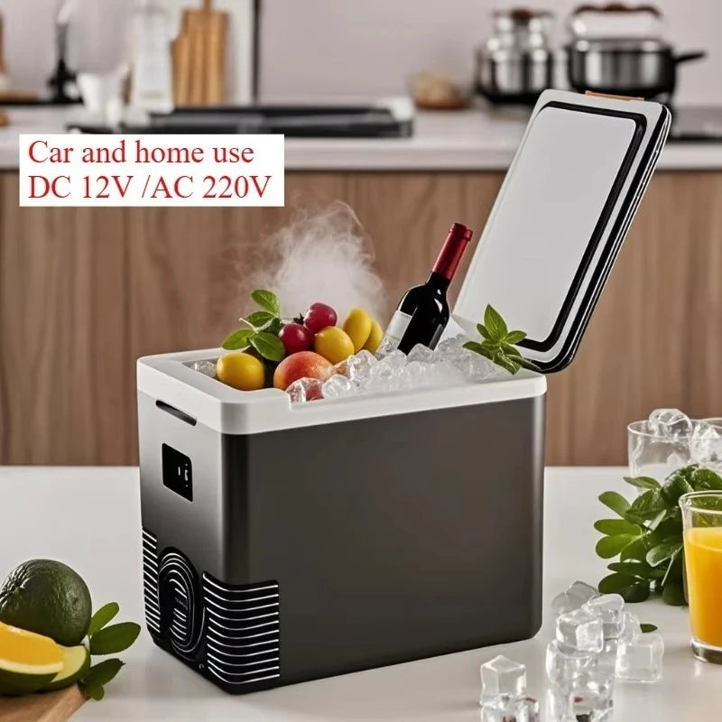 Mini Refrigerator 12V 220V 10L Car Home Dual-use Refrigerator Freezer Outdoor Cooler & Warmer Electric Fridge Portable Icebox